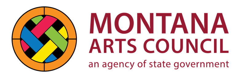 Red, blue, green, yellow, and orange Montana Arts Council Logo