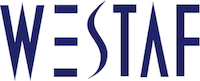 Navy blue WESTAF logo.
