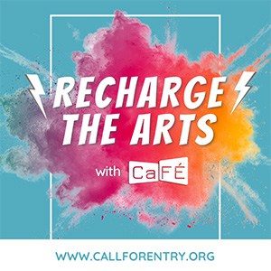 CaFE recharge the arts campaign logo