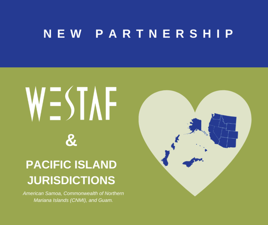 WESTAF blue and green Graphing Announcing Pacific Jurisdictions Partnership