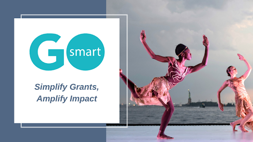 GO Smart Logo with contemporary dancers in pink dresses in the background