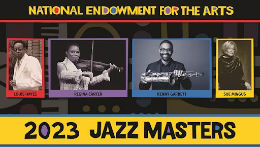 Graphic announcing the NEA's 2023 Jazz Masters