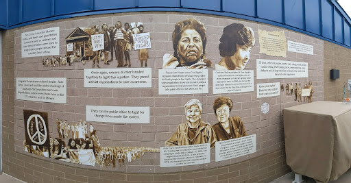 Women's Suffrage Mural Painting in Montbello neighborhood, Denver, CO