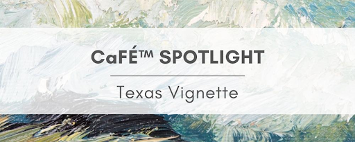 CaFE Spotlight on Texas Vignette Over a Watercolor Background