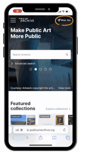 Mobile capture of the new Public Art Archive website